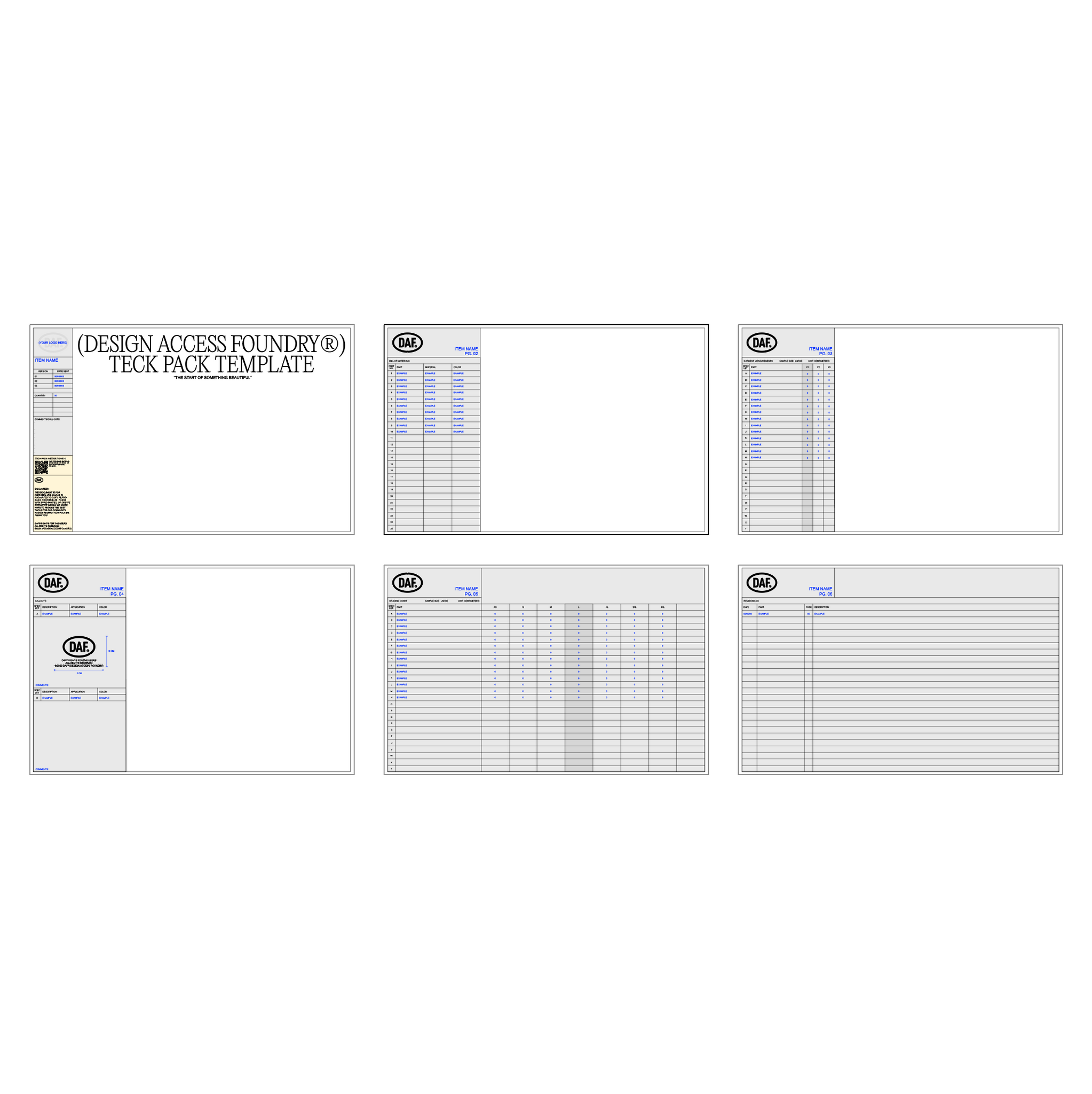 Tech Pack Template