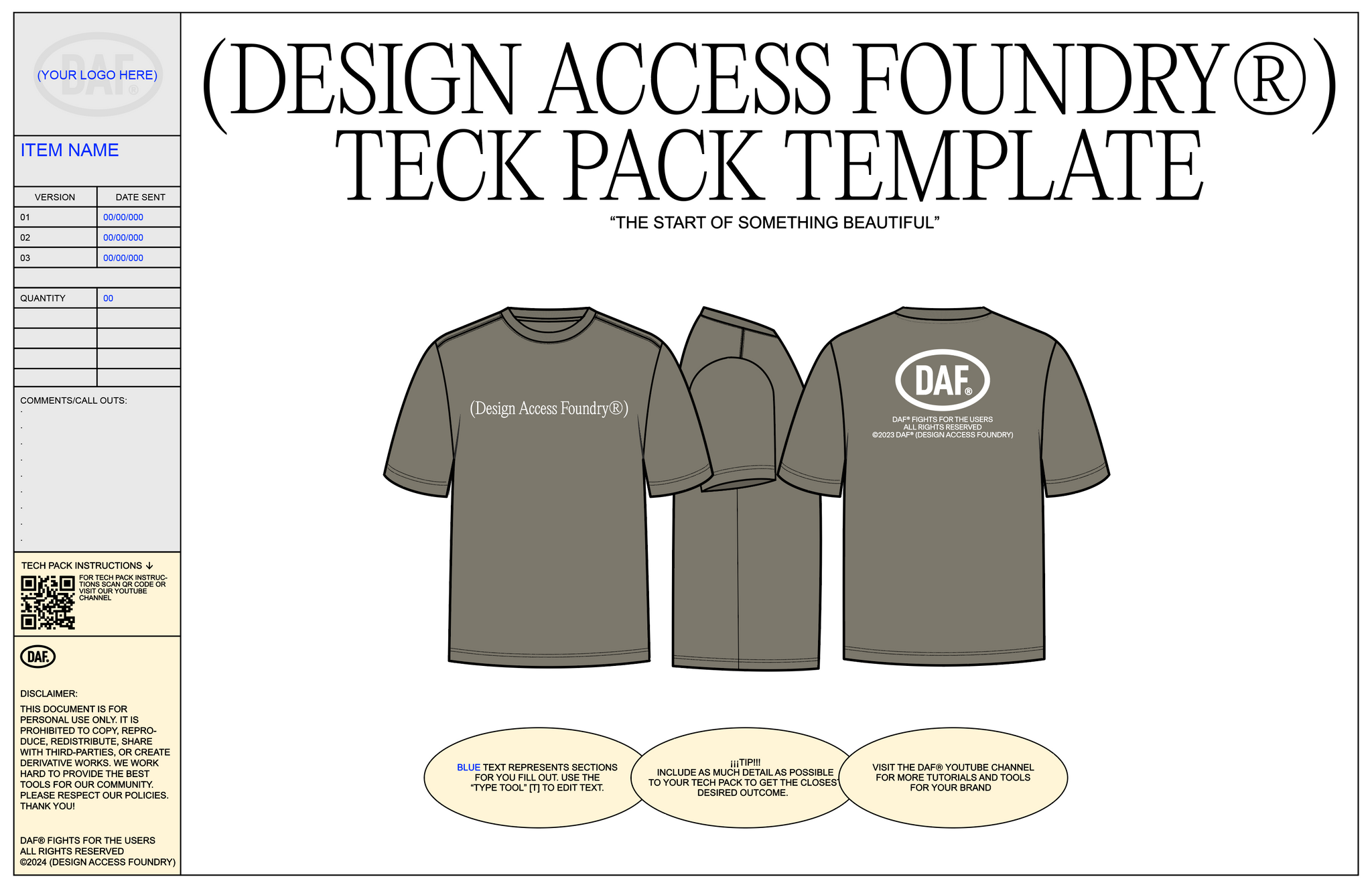 Tech Pack Template